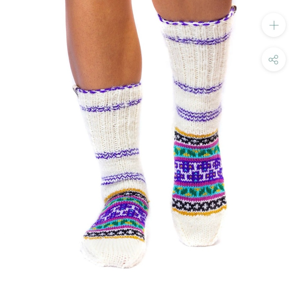 Daya Socks Brand Fazl Handmade Traditional‎ Himalayan “Jurra Gow” White One Size